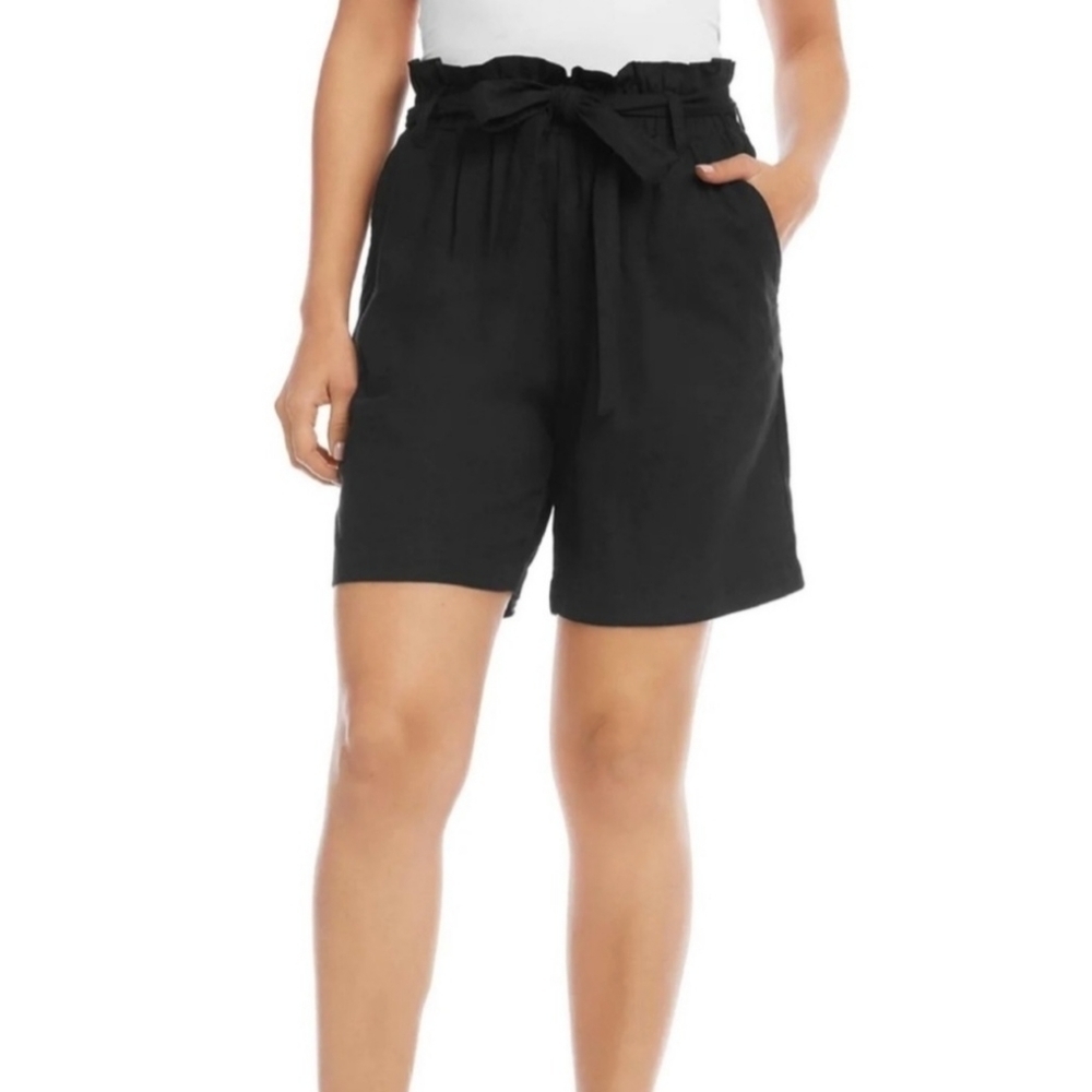 Karen Kane Belted Paperbag Pocketed Shorts